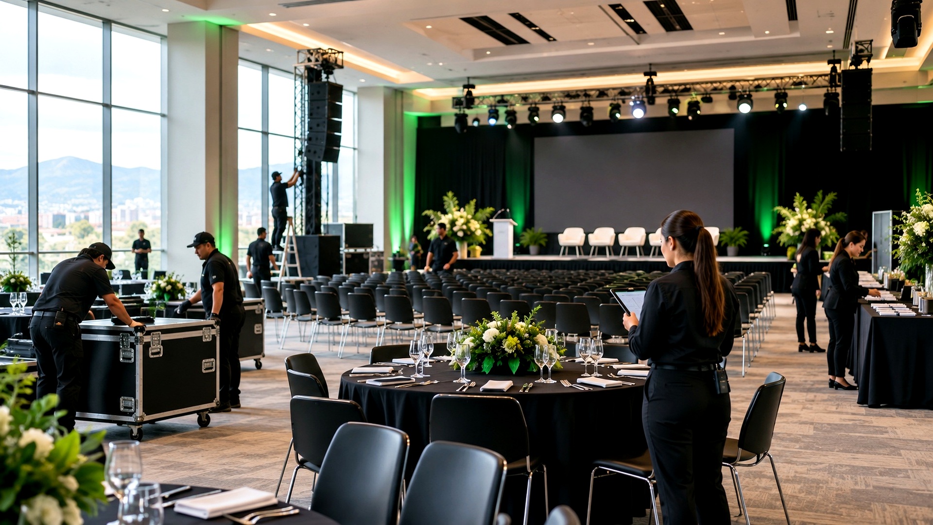 Montaje profesional de un evento corporativo